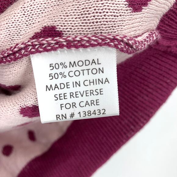 ModCloth 3/4 Sleeve Cardigan Sweater Womens Size Medium Purple White Polka Dot - Picture 6 of 6